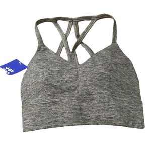 Joy Lab Strappy Back Sports Bra Heathered Gray